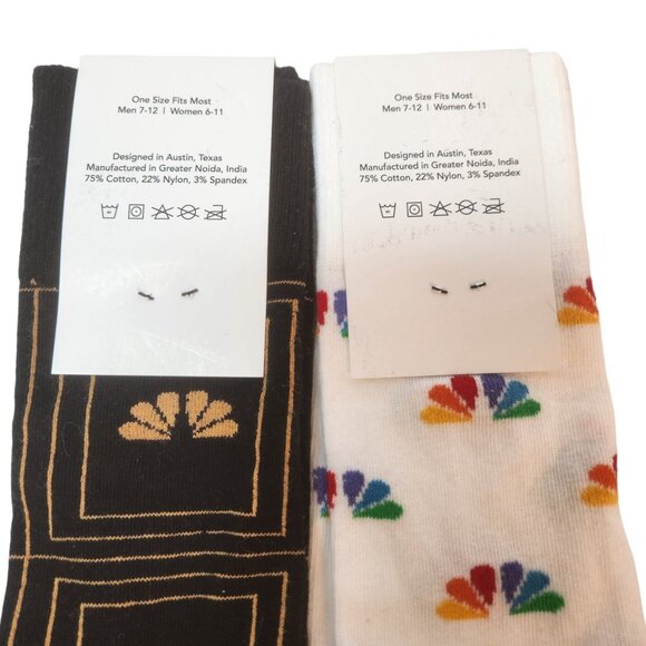 2 New in Pkg. NBC Network Logo Socks One Size Fits Most Men 7-12 Women 6-11 - Picture 6 of 7
